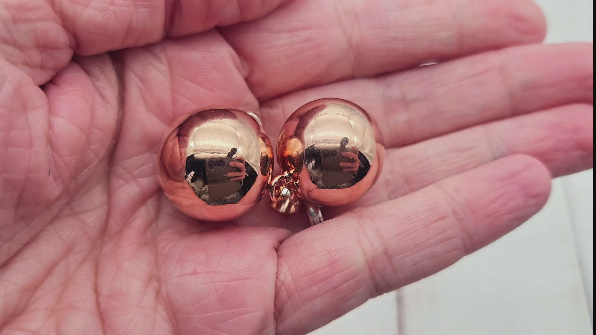 2 pendentifs bola bille sonore 20,5mm or rose - Avec bélière