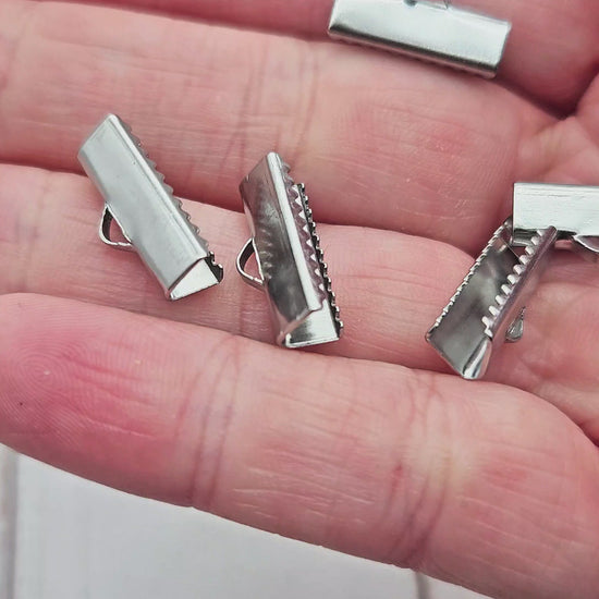 10 embouts fermoirs griffes 16mm acier inoxydable