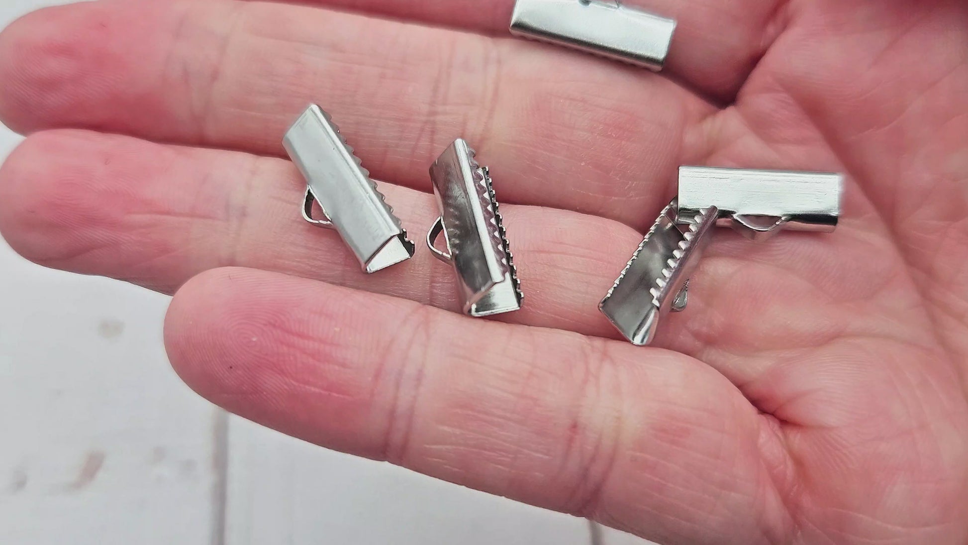 10 embouts fermoirs griffes 16mm acier inoxydable