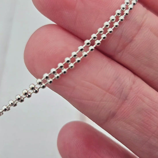 Chaîne à billes 1,5mm argentée, 10 mètres