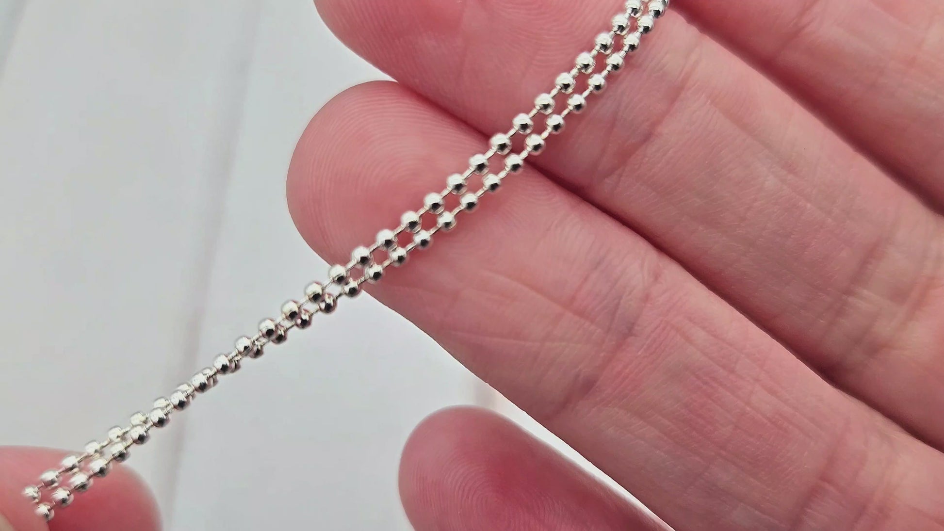 Chaîne à billes 1,5mm argentée, 10 mètres