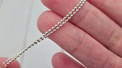 Chaîne à billes 1,5mm argentée, 10 mètres