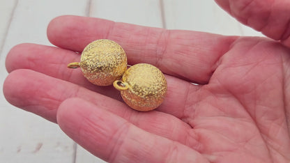 2 pendentifs bola texturé bille sonore or