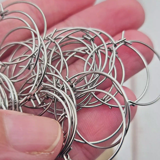 10 créoles rondes 20mm acier inoxydable