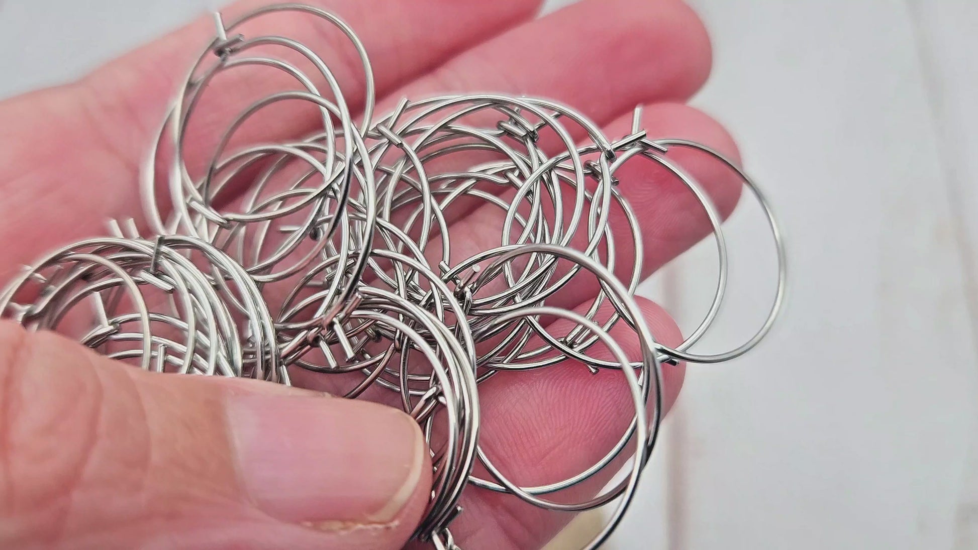 10 créoles rondes 20mm acier inoxydable