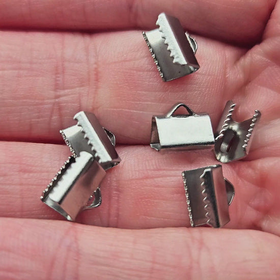 10 embouts fermoirs griffes 8mm acier inoxydable