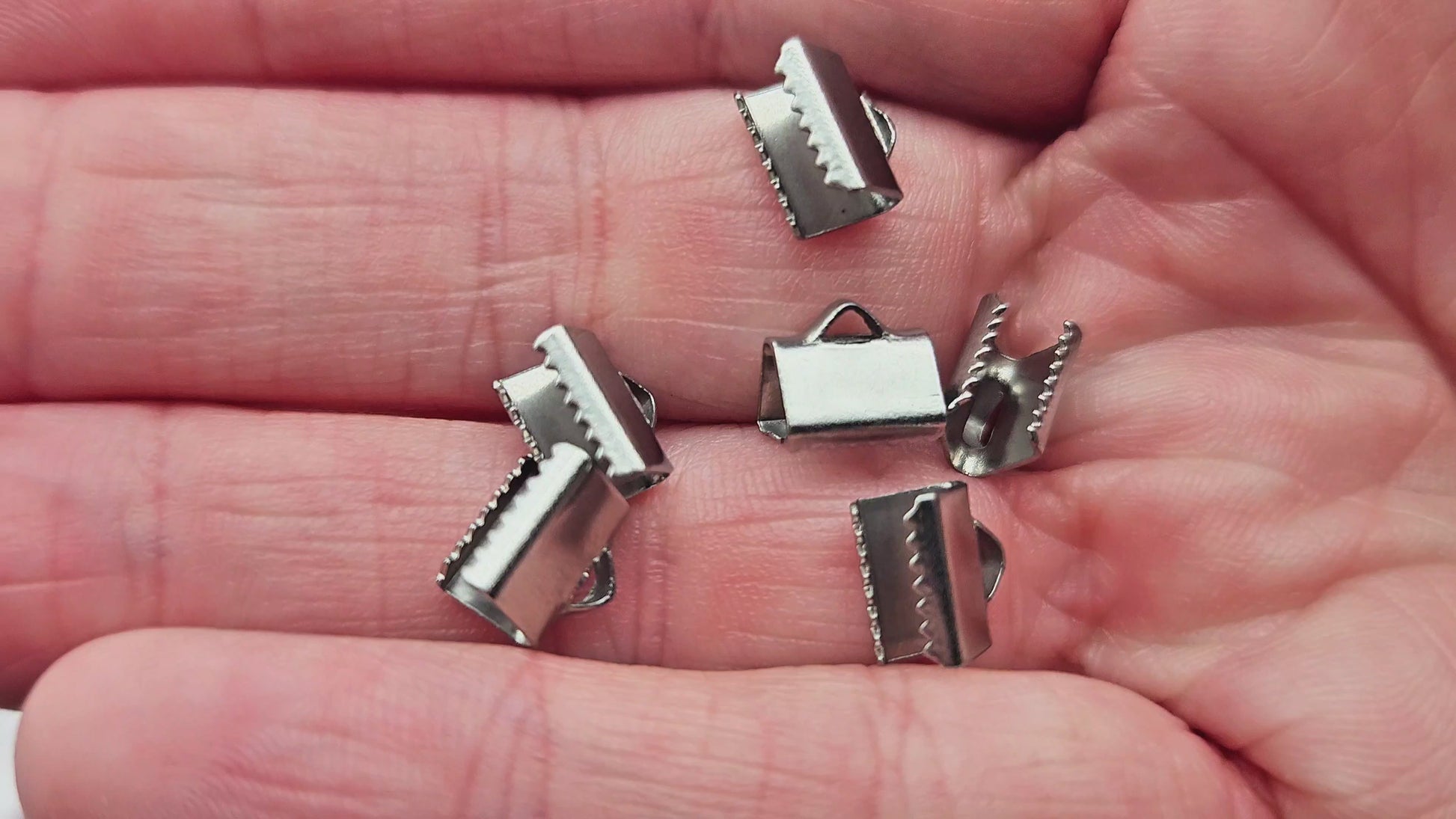 10 embouts fermoirs griffes 8mm acier inoxydable