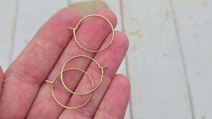10 créoles rondes 20mm acier inoxydable dorées