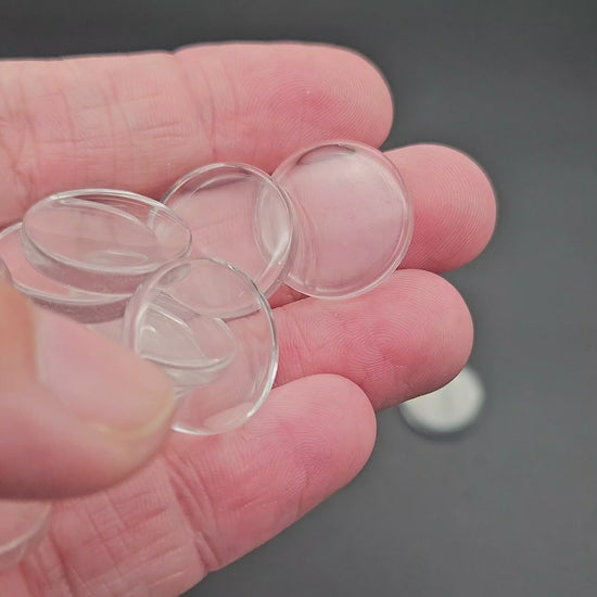 20 cabochons plats en verre 18mm