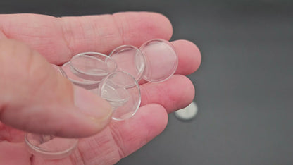 20 cabochons plats en verre 18mm