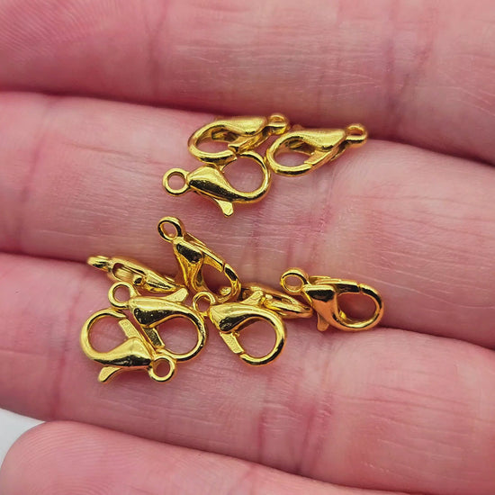 20 fermoirs mousquetons 10x5mm couleur or