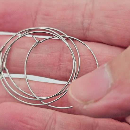 10 créoles rondes 30mm acier inoxydable