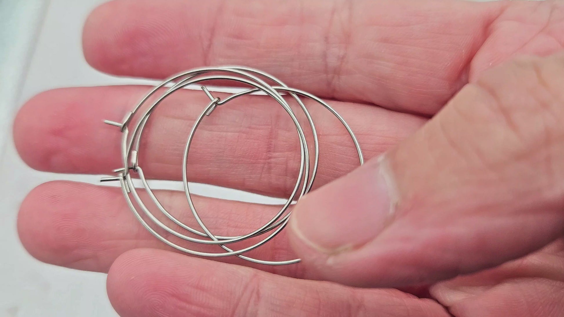 10 créoles rondes 30mm acier inoxydable