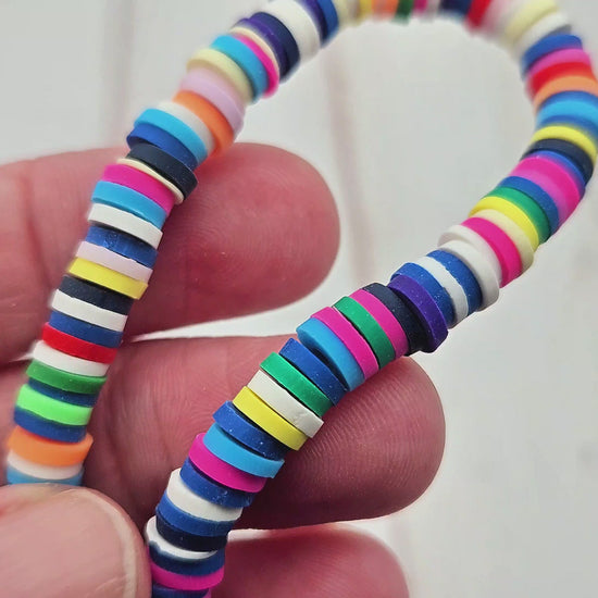 290 perles heishi tons multicolores foncés 6mm