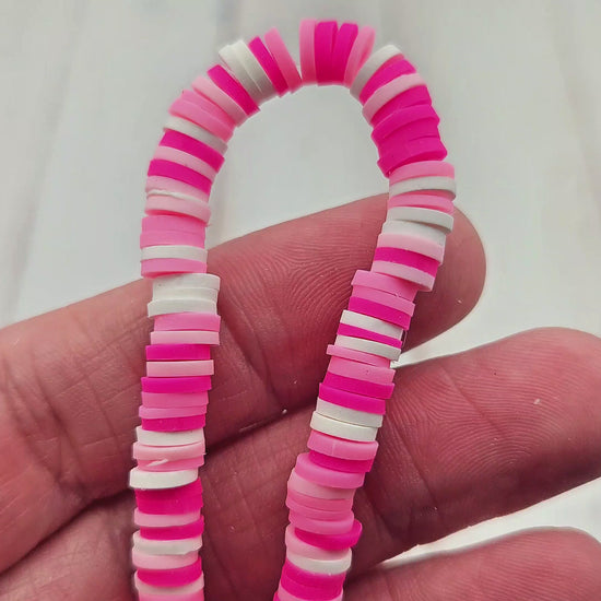 290 perles heishi tons rose fuchsia 6mm