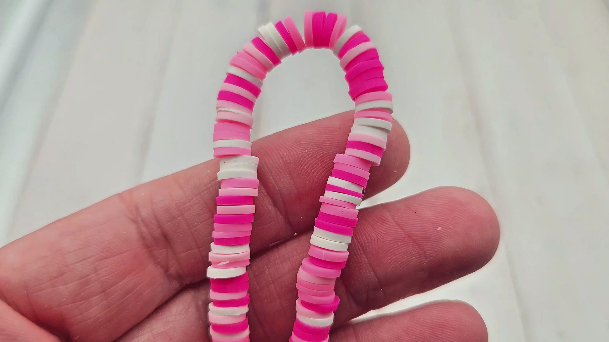 290 perles heishi tons rose fuchsia 6mm