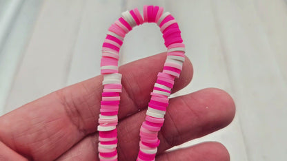 290 perles heishi tons rose fuchsia 6mm