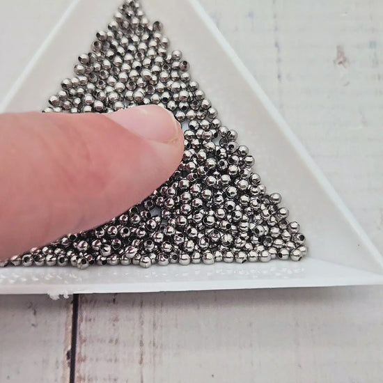 500 perles rondes 2mm acier inoxydable