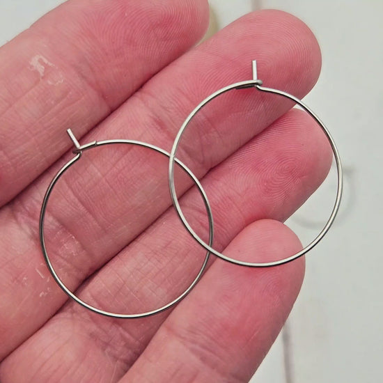 10 créoles rondes 25mm acier inoxydable