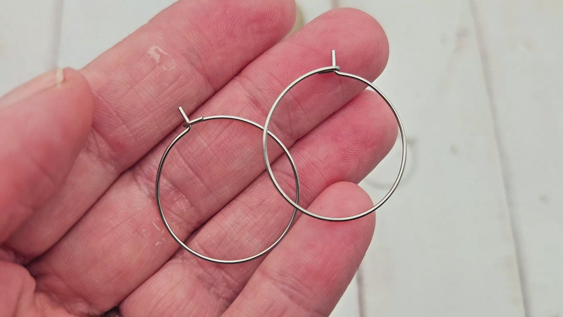 10 créoles rondes 25mm acier inoxydable