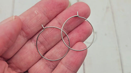 10 créoles rondes 25mm acier inoxydable