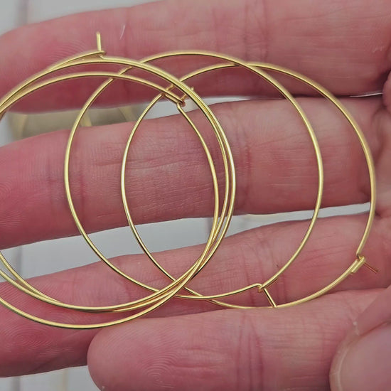 10 créoles rondes 40mm acier inoxydable dorées