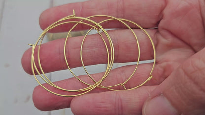 10 créoles rondes 40mm acier inoxydable dorées
