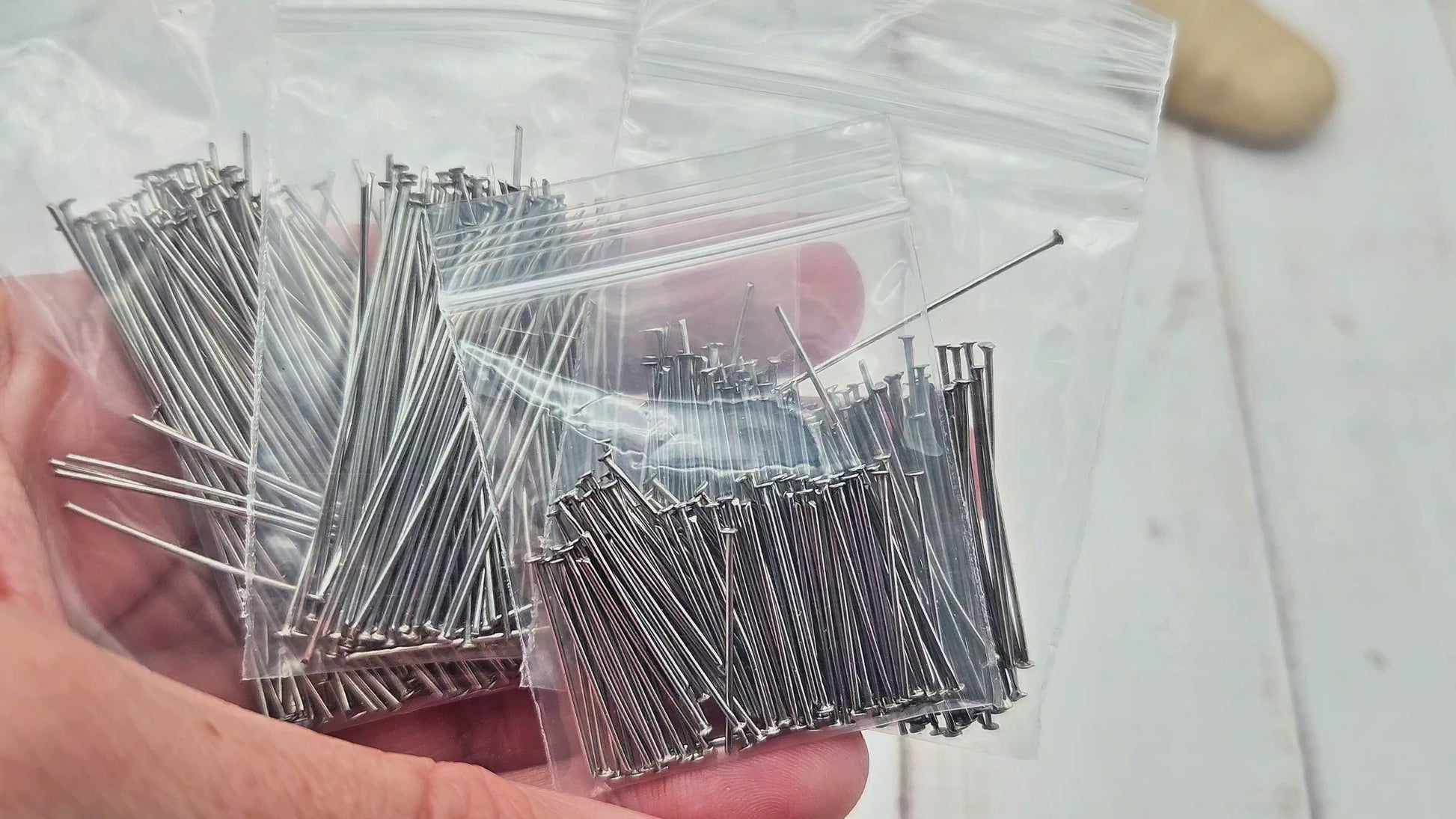400 tiges à têtes plates acier inoxydable - 4 tailles différentes