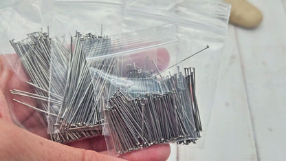 400 tiges à têtes plates acier inoxydable - 4 tailles différentes