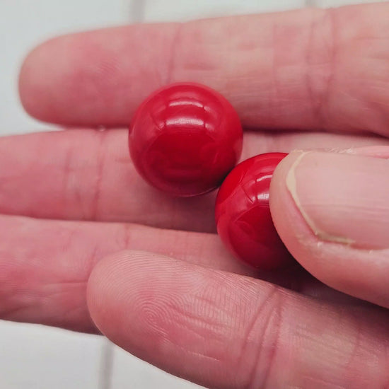 2 perles sonores 16mm couleur rouge création bolas de grossesse