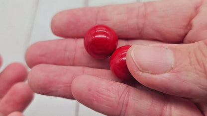 2 perles sonores 16mm couleur rouge création bolas de grossesse