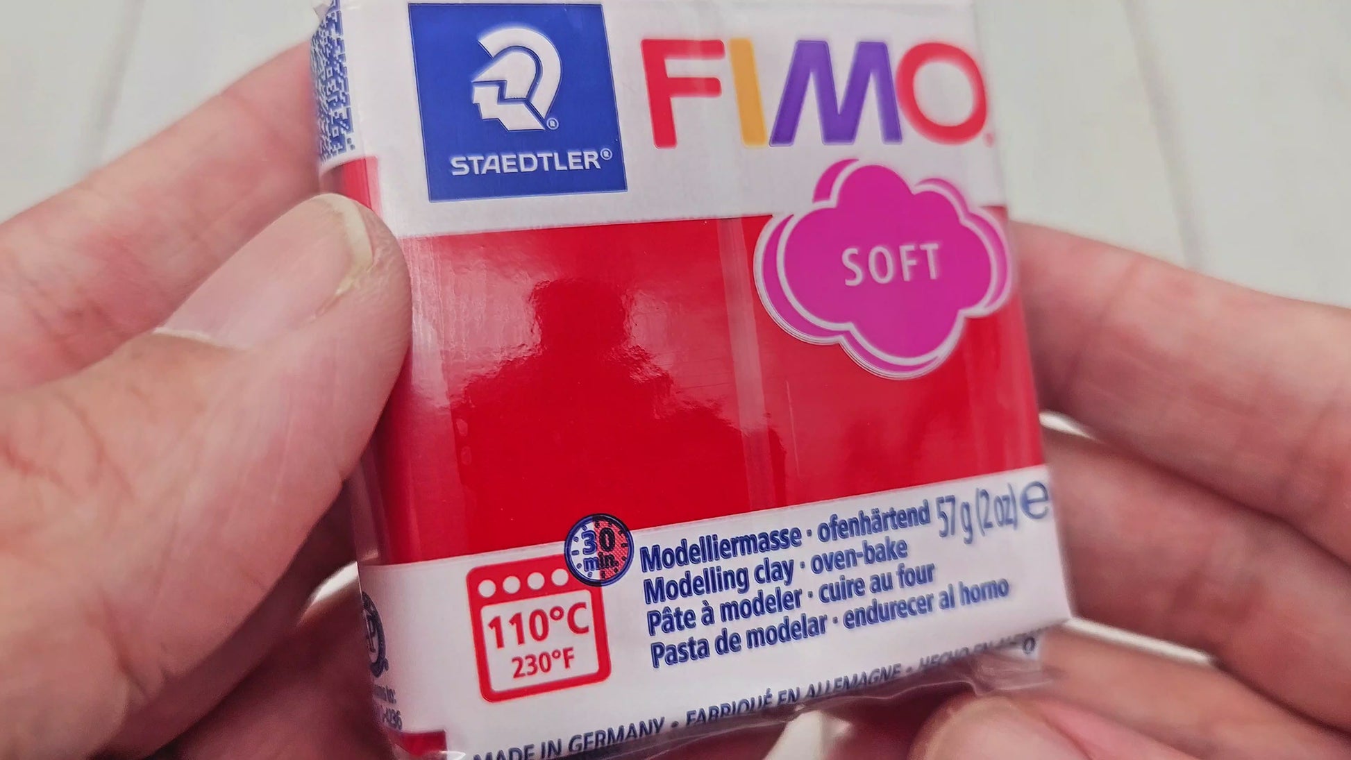 Pâte Fimo Soft 57g – Rouge Noël n°2