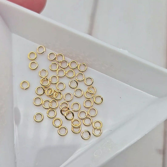 50 anneaux de jonction 3mm couleur or